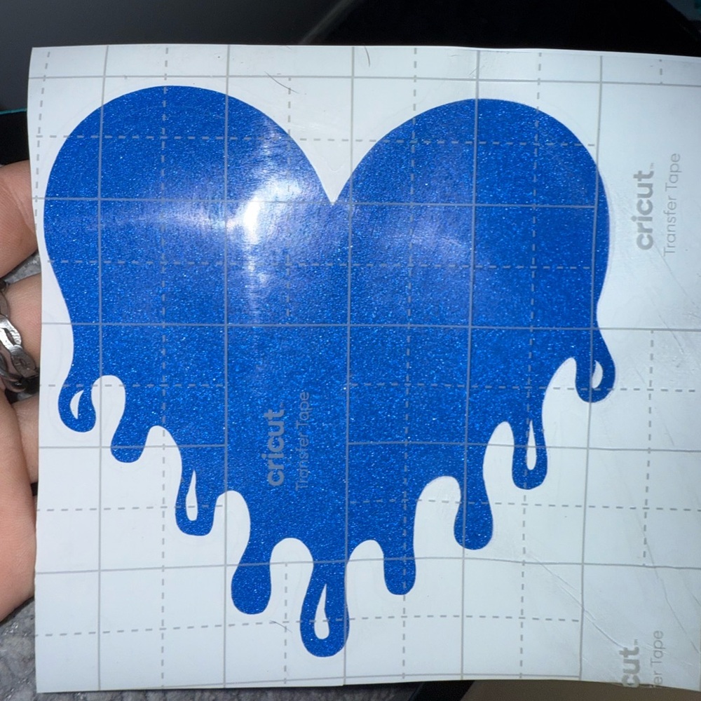 Cricut Blue Dripping Heart Sticker